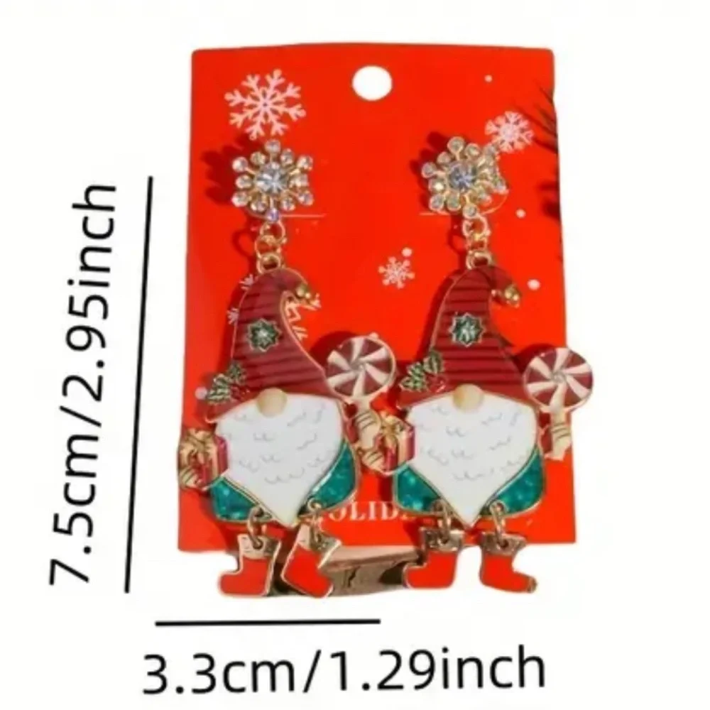 NWT! Christmas Holiday Gnome Earrings with Moving Legs!